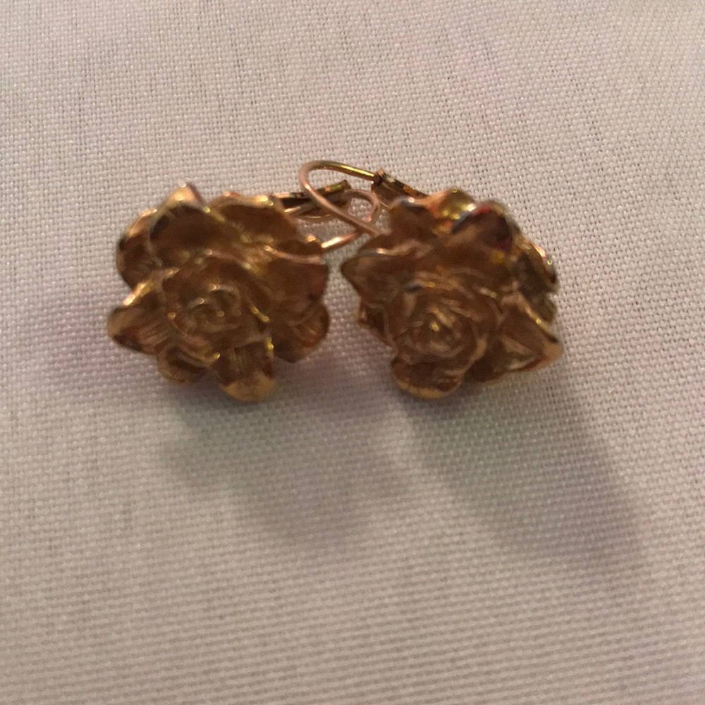 Gold Rose Earrings